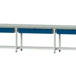 Bancs de travail ANKE table de travail exemple 105 4050 x 700 x 850 mm RAL 7035/5010 ZBP 50 mm 400.530 prendre à bas prix