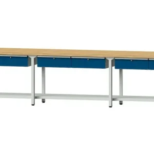 Bancs de travail ANKE table de travail exemple 105 4050 x 700 x 850 mm RAL 7035/5010 BMP 50 mm 400.518 commander à bas prix