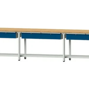 Bancs de travail ANKE table de travail exemple 105 4050 x 700 x 840 mm RAL 7035/5010 BMP 40 mm 400.516 commander à bas prix