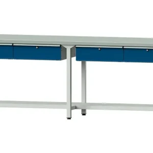 Bancs de travail ANKE table de travail exemple 95 2800 x 700 x 890 mm RAL 7035/5010 ZBP 40 mm 400.445 se procurer à bas prix
