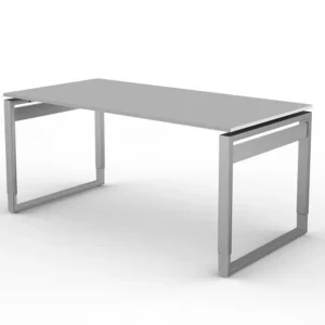 Bureau Kerkmann avec structure en fer forme 5 L 1600 x P 800 x H 680-820 mm gris évident 11404111 se fournir à bas prix