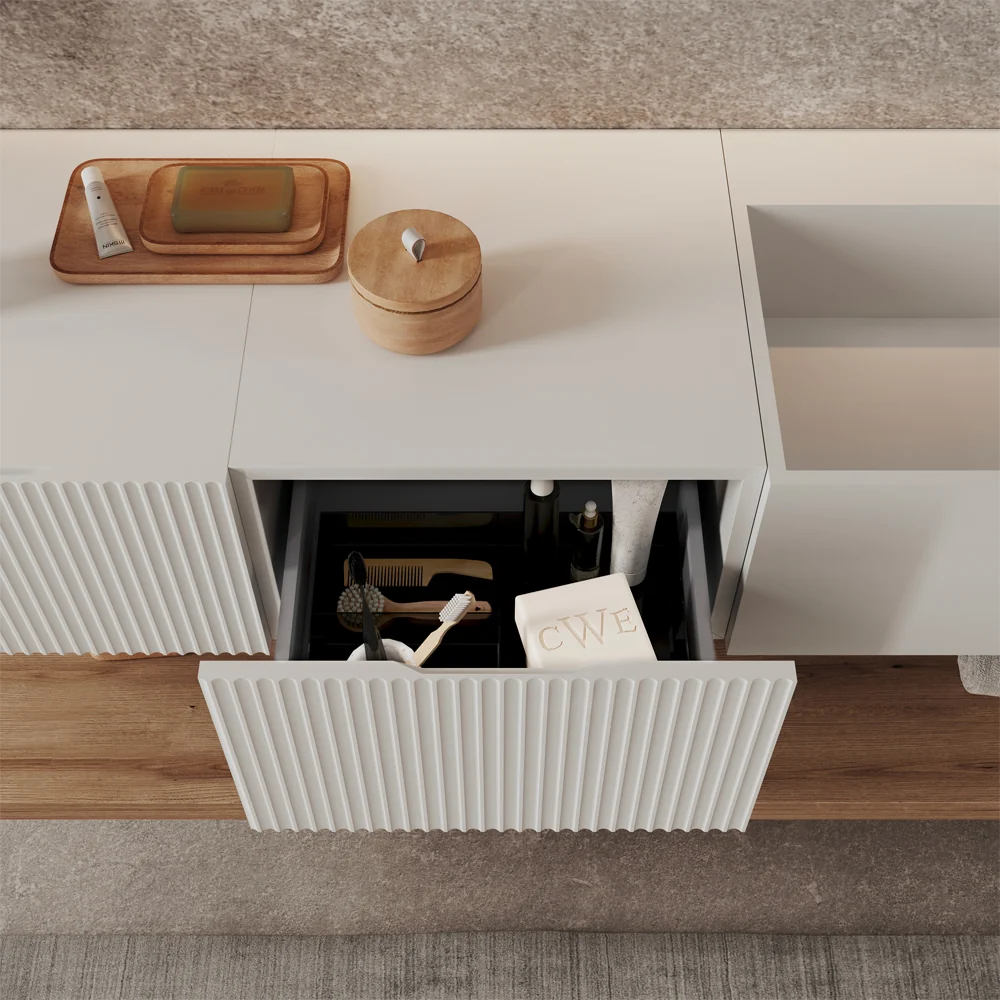 Cassettone Con Anta Cannettata Serie Roma Rovere Oro