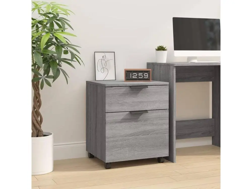Classeur mobile avec roues Sonoma gris 45x38x54 cm Bois