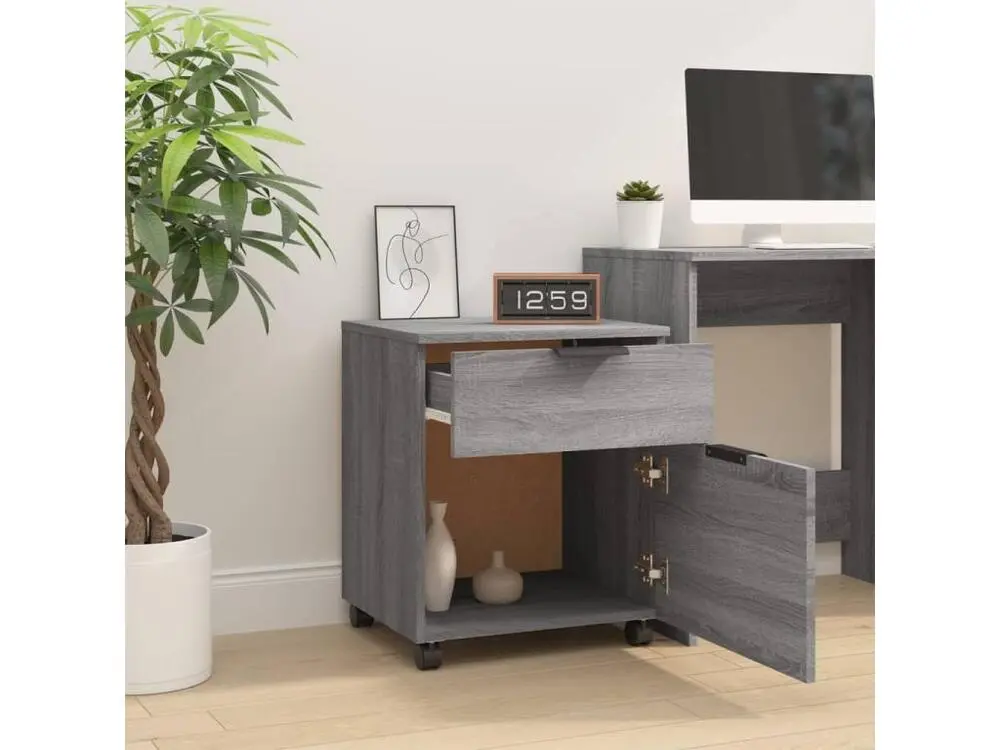 Classeur mobile avec roues Sonoma gris 45x38x54 cm Bois
