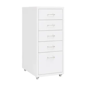 Classeur mobile Blanc 28x41x69 cm Métal