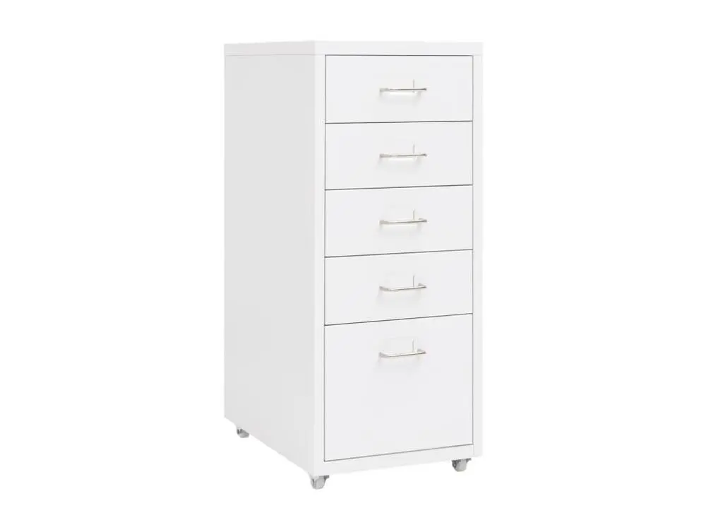 Classeur mobile Blanc 28x41x69 cm Métal
