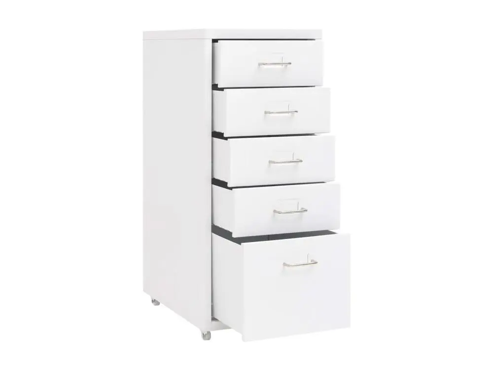 Classeur mobile Blanc 28x41x69 cm Métal
