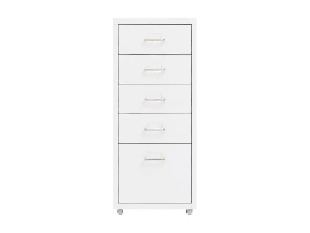 Classeur mobile Blanc 28x41x69 cm Métal