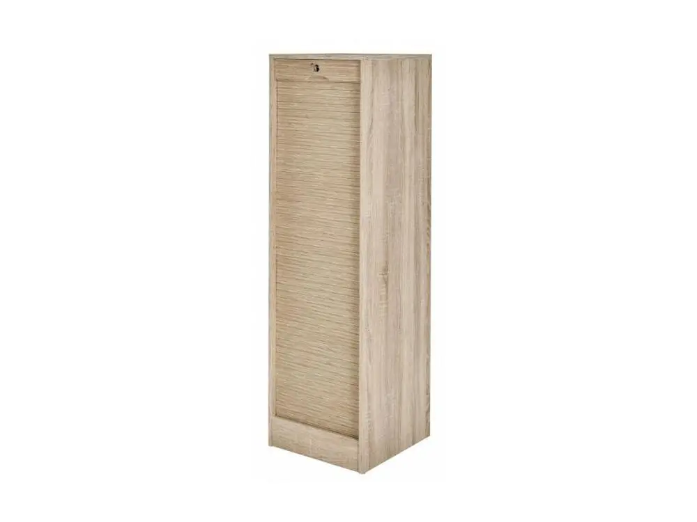 Classeur à Rideau 140 cm Largeur 41 cm - Coloris: Chêne Naturel
