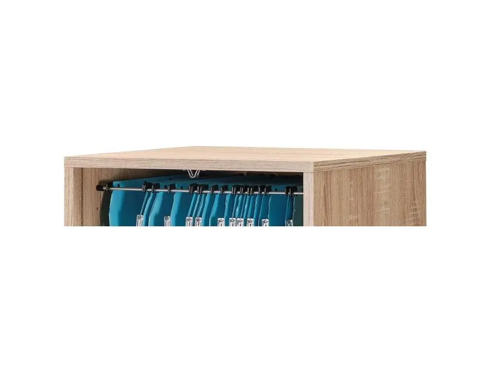 Classeur à Rideau 140 cm Largeur 41 cm - Coloris: Chêne Naturel