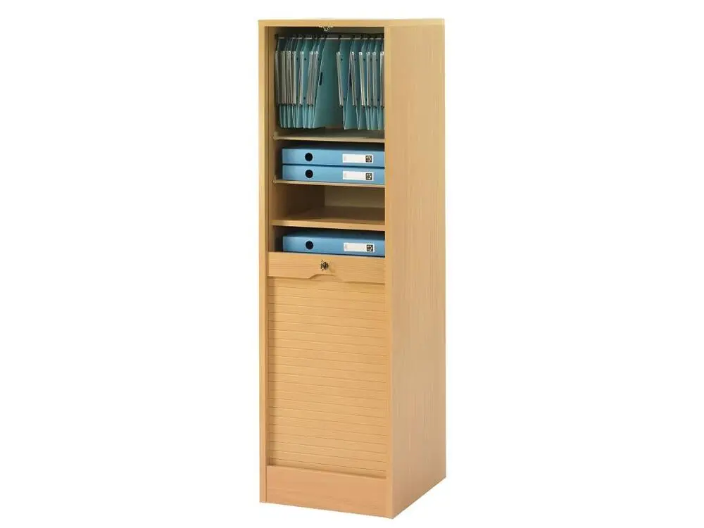 Classeur à Rideau 140 cm Largeur 41 cm - Coloris: Hêtre
