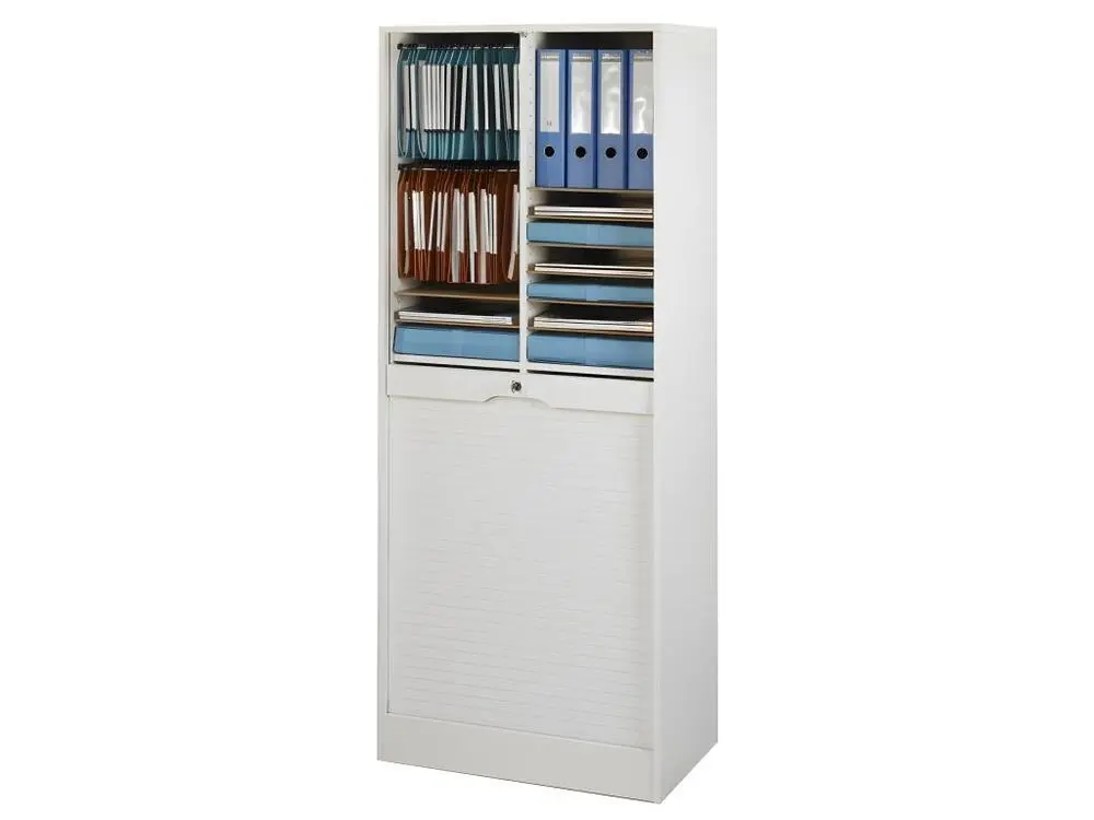 Classeur à Rideau Largeur 70 cm Hauteur 172 cm - Coloris: Blanc