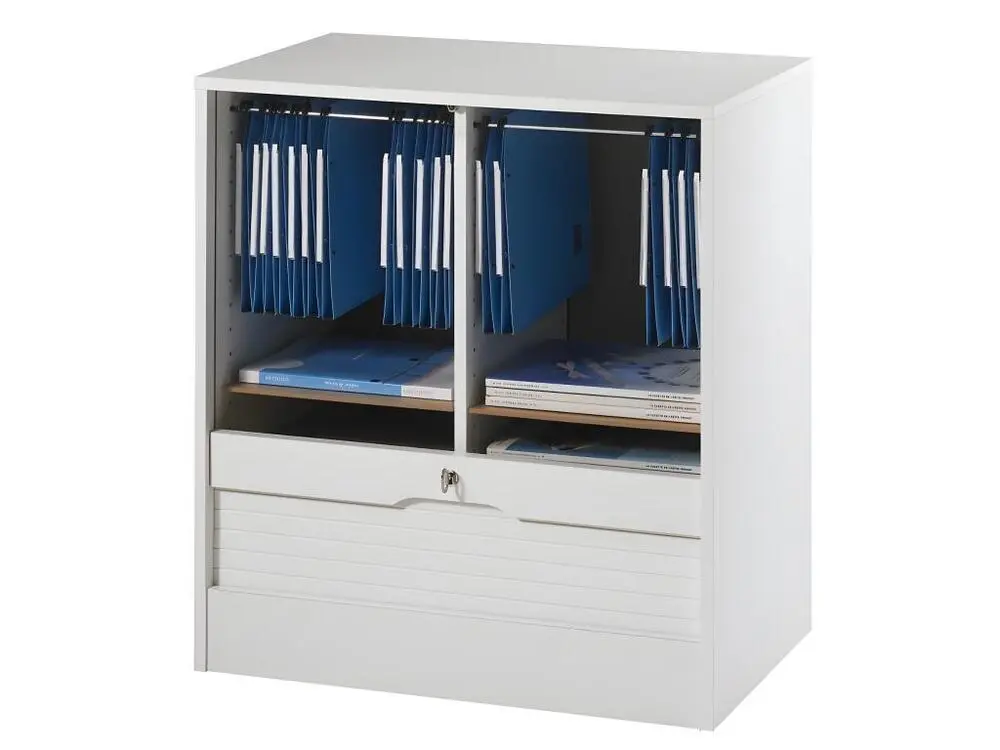 Classeur à Rideau Largeur 70 cm Hauteur 76 cm - Coloris: Blanc