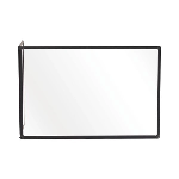 Cloison Bi-Office Duo garde-boue acrylique deux panneaux angle du deuxième panneau réglable cadre aluminium noir 90x60cm e...