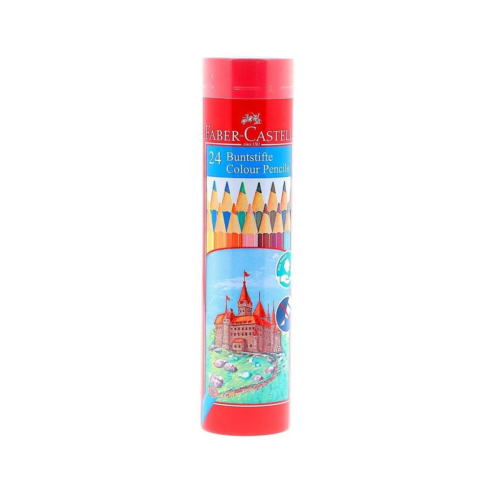 Faber-Castell, 24 crayons de couleur, boîte en métal ronde chez Alp… – Style, confort et durabilité réunis