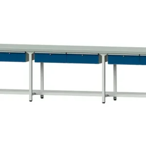 Table de travail ANKE exemple 205 4050 x 800 x 900 mm RAL 7035/5010 ZBP 50 mm 401.563 acquérir à bas prix