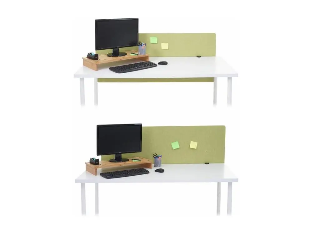 Cloison acoustique de bureau MCW-G75, 60x120cm vert avec 4 patins en caoutchouc