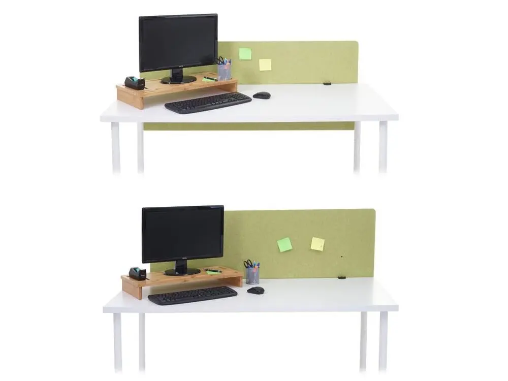 Cloison acoustique de bureau MCW-G75, 60x75cm vert avec revêtement anti-rayures