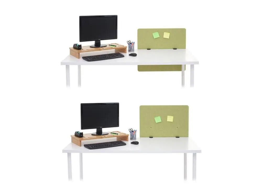 Cloison acoustique de bureau MCW-G75, 65x60cm, vert pour poste de travail réglable