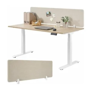 Cloison de bureau disponible en 2 tailles avec noyau en PET absorbant le bruit pour poste de travail réglable