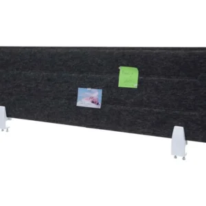 Cloison de bureau MCW-G76, 100x30cm noir avec 4 patins en caoutchouc