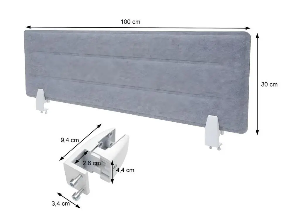 Cloison de bureau MCW-G76, 100x30cm vert pour poste de travail réglable