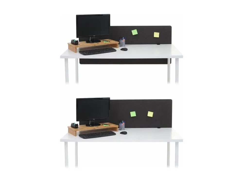 Organisateur de câbles Cloison acoustique de bureau MCW-G75, 140x60cm, marron-gris