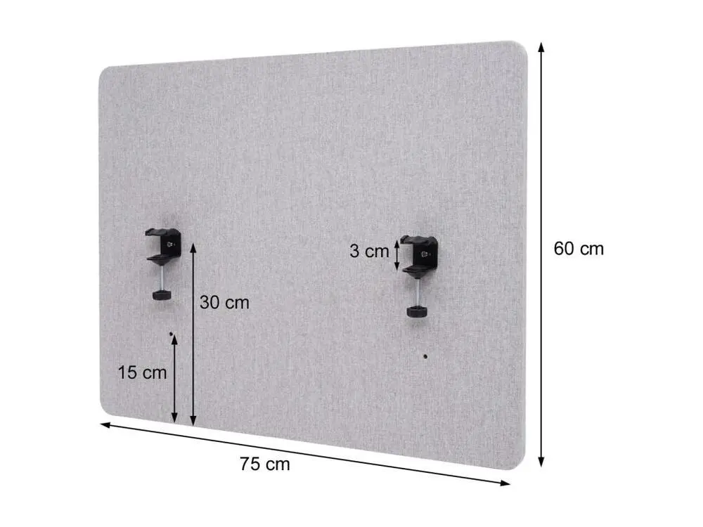 Système de suspension Cloison acoustique de bureau MCW-G75, 75x60cm,marron-gris