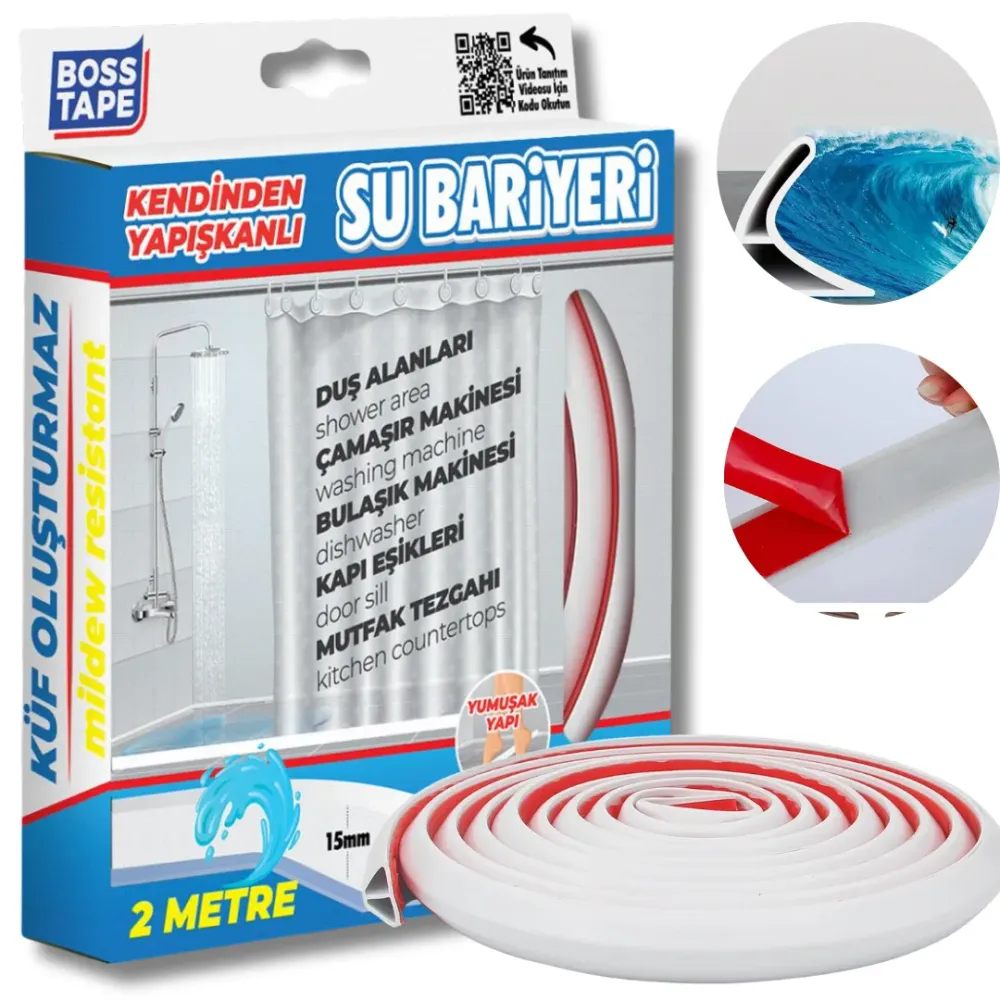 Barrière Eau BOSS TAPE Blanche 2m – Barrage Seuil Douche