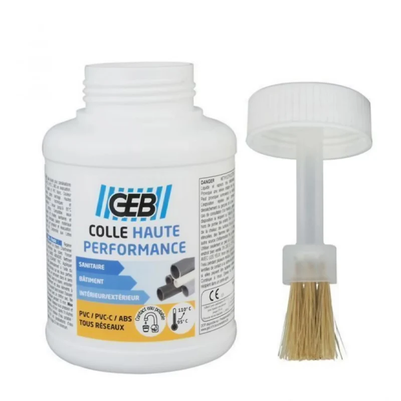 Colle haute performance GEB pour assemblage de canalisations en VINYLE 250 ml