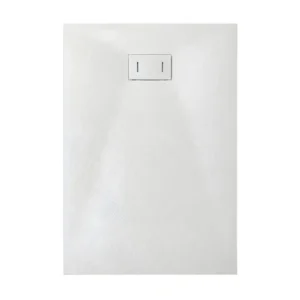 Receveur de douche SMC en fibre de verre effet pierre avec bonde inclus H. 2,6 cm 90 x 90 Blanche