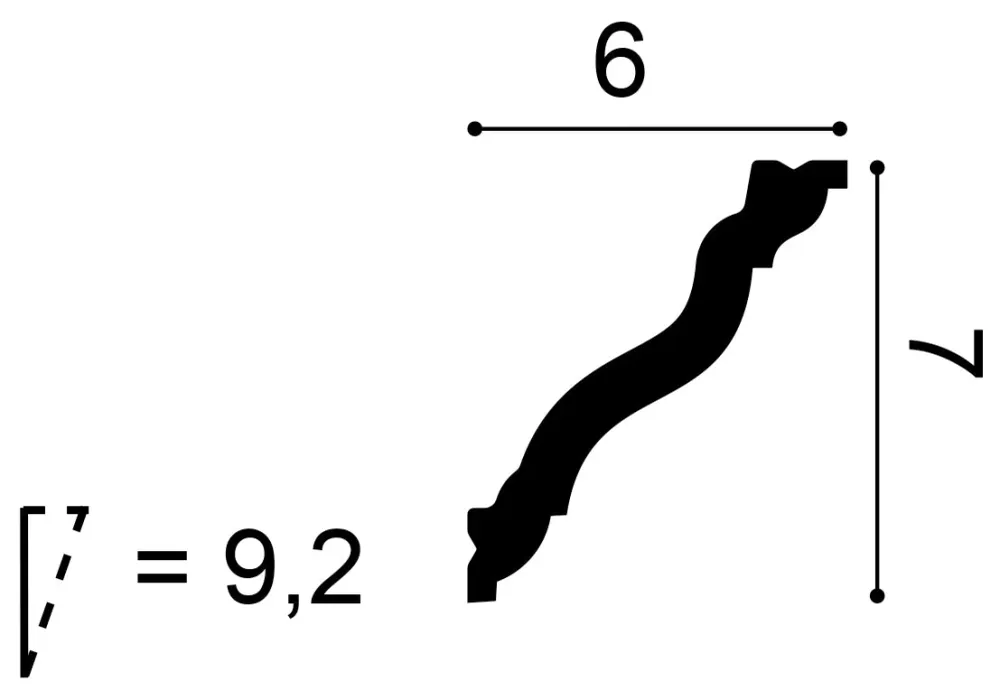 Stuckleiste CX177 weiß | 70 x 60 x 2000 mm