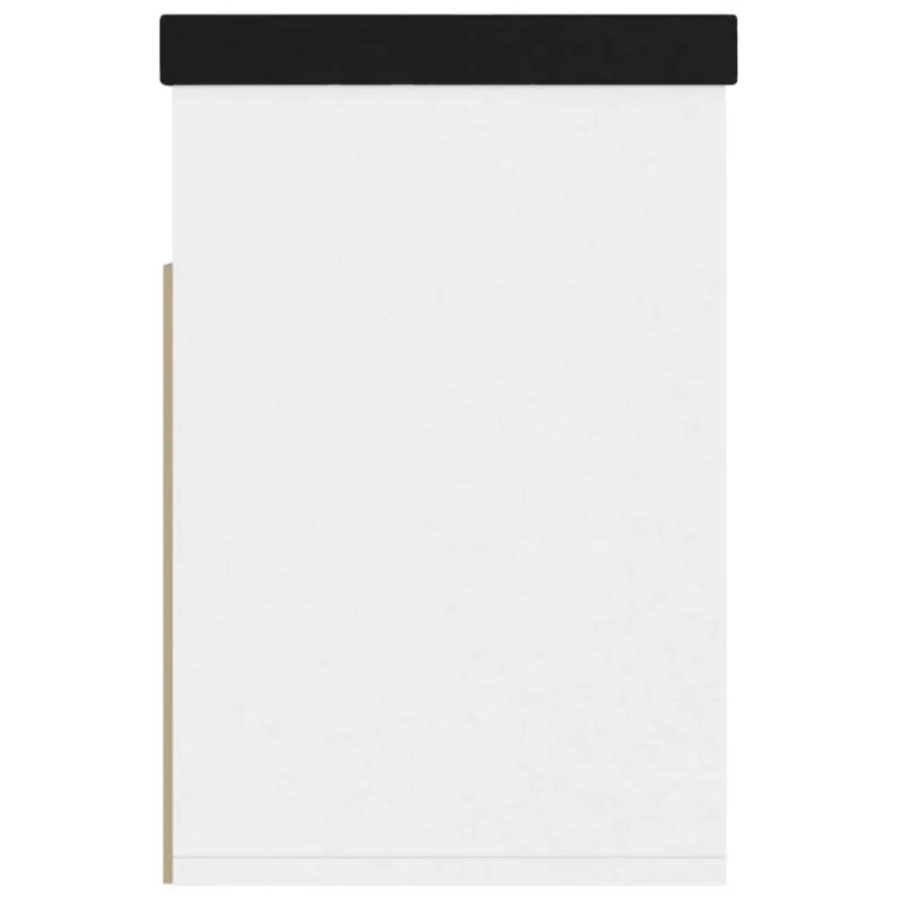 Banc à chaussures bottes commode étagère meuble entrée rangement avec coussin bois d'ingénierie blanc 02_0022867