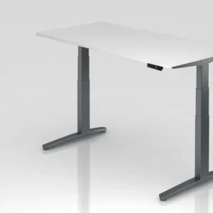 Accessoire Modulable Premium Bureau assis-debout électrique Hammerbacher 160x80cm blanc/graphite forme rectangulaire VXBHM...