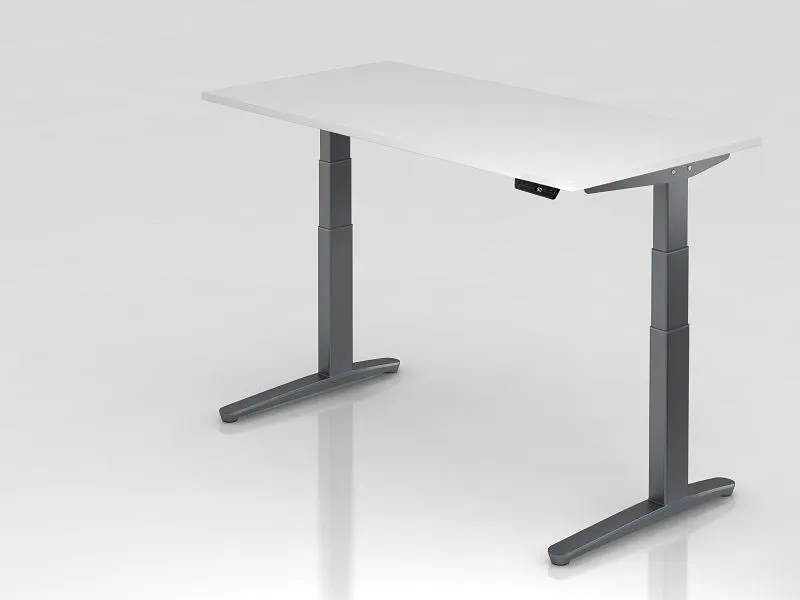 Accessoire Modulable Premium Bureau assis-debout électrique Hammerbacher 160x80cm blanc/graphite forme rectangulaire VXBHM...
