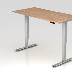 Bureau assis-debout Hammerbacher électrique 160x80cm noyer hauteur de travail 635 -1285 cm VXDSM16/N/S acquérir à bas prix
