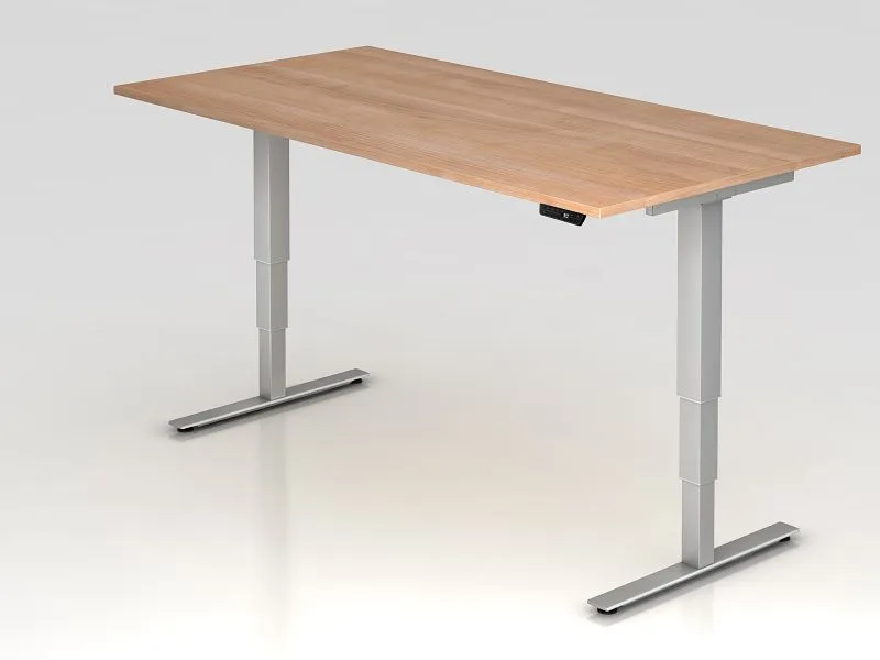 Bureau assis-debout Hammerbacher électrique 200x100cm noyer hauteur de travail 635 -1285 cm VXDSM2E/N/S obtenir à bas prix...