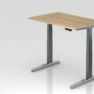 Bureau assis-debout électrique Hammerbacher 120x80 cm chêne/graphite poli forme rectangulaire VXBHM12/E/GC se fournir à ba...