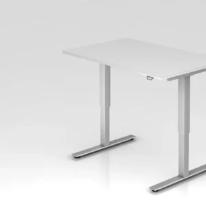 Bureau assis-debout électrique Hammerbacher 120x80cm blanc hauteur de travail 73 - 119 cm VXMST12/W/S se procurer à bas prix