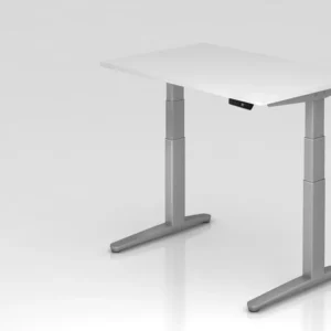 Bureau assis-debout électrique Hammerbacher 120x80cm blanc/argent forme rectangulaire VXBHM12/W/SS commander à bas prix