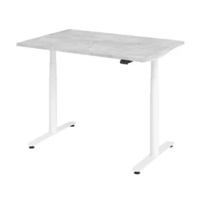 Bureau assis-debout électrique Hammerbacher 120x80cm béton/blanc VXDLR12/M/W commander à bas prix pour une organisation op...