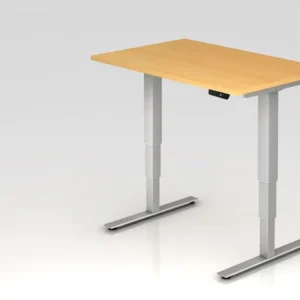 Bureau assis-debout électrique Hammerbacher 120x80cm hêtre hauteur de travail 635 -1285 cm VXDSM12/6/S magasiner à bas pri...
