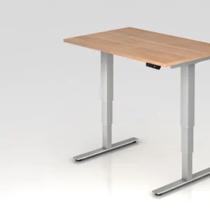 Bureau assis-debout électrique Hammerbacher 120x80cm noyer hauteur de travail 635 -1285 cm VXDSM12/N/S choisir à bas prix