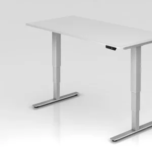 Bureau assis-debout électrique Hammerbacher 160x80cm blanc hauteur de travail 635 -1285 cm VXDSM16/W/S acquérir à bas prix