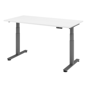 Bureau assis-debout électrique Hammerbacher 160x80cm blanc hauteur de travail 635-1285 cm VXDSM16/W/G choisir à bas prix