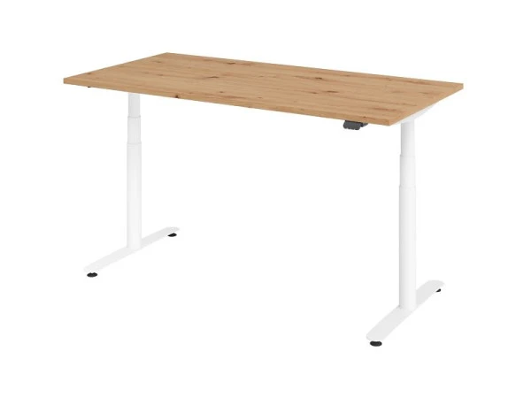 Bureau assis-debout électrique Hammerbacher 160x80cm chêne noueux/blanc VXDLR16/R/W acquérir à bas prix