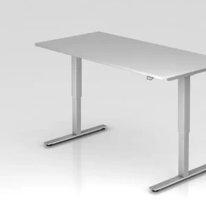 Bureau assis-debout électrique Hammerbacher 160x80cm gris hauteur de travail 73 - 119 cm VXMST16/5/S obtenir à bas prix