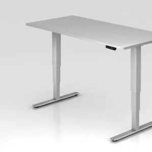 Bureau assis-debout électrique Hammerbacher 160x80cm gris hauteur de travail 635 - 1285 cm VXDSM16/5/S choisir à bas prix