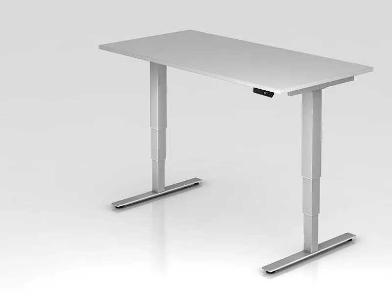 Bureau assis-debout électrique Hammerbacher 160x80cm gris hauteur de travail 635 - 1285 cm VXDSM16/5/S choisir à bas prix