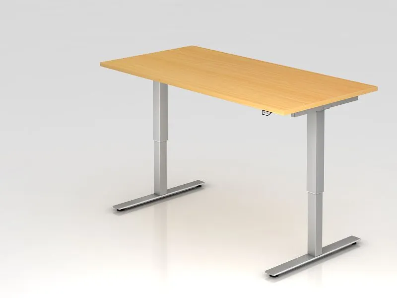 Bureau assis-debout électrique Hammerbacher 160x80cm hêtre hauteur de travail 73 - 119 cm VXMST16/6/S commander à bas prix